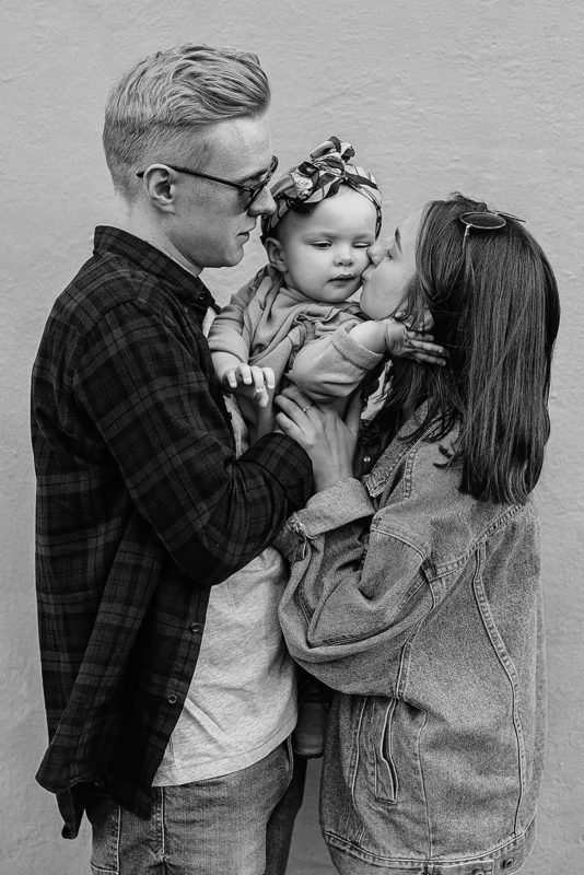 Familie portrætfotografering sort hvid